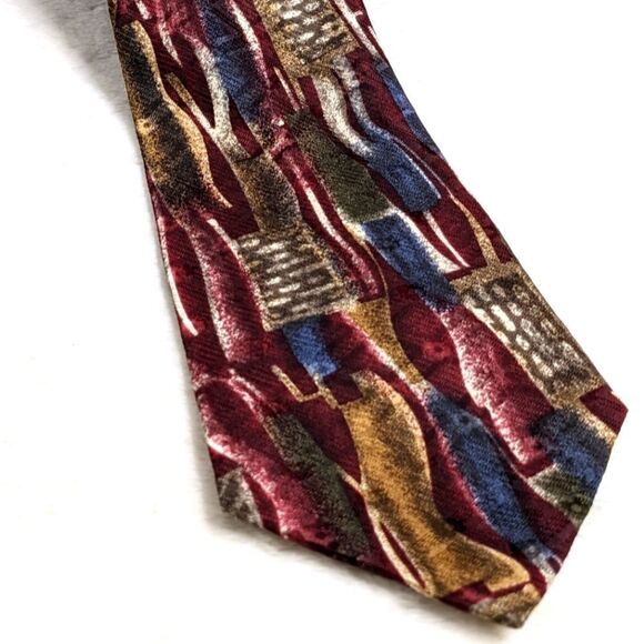 Vintage Men's 100% Silk Tie  - Abstract Motif   - Made in Italy - Picture 7 of 11